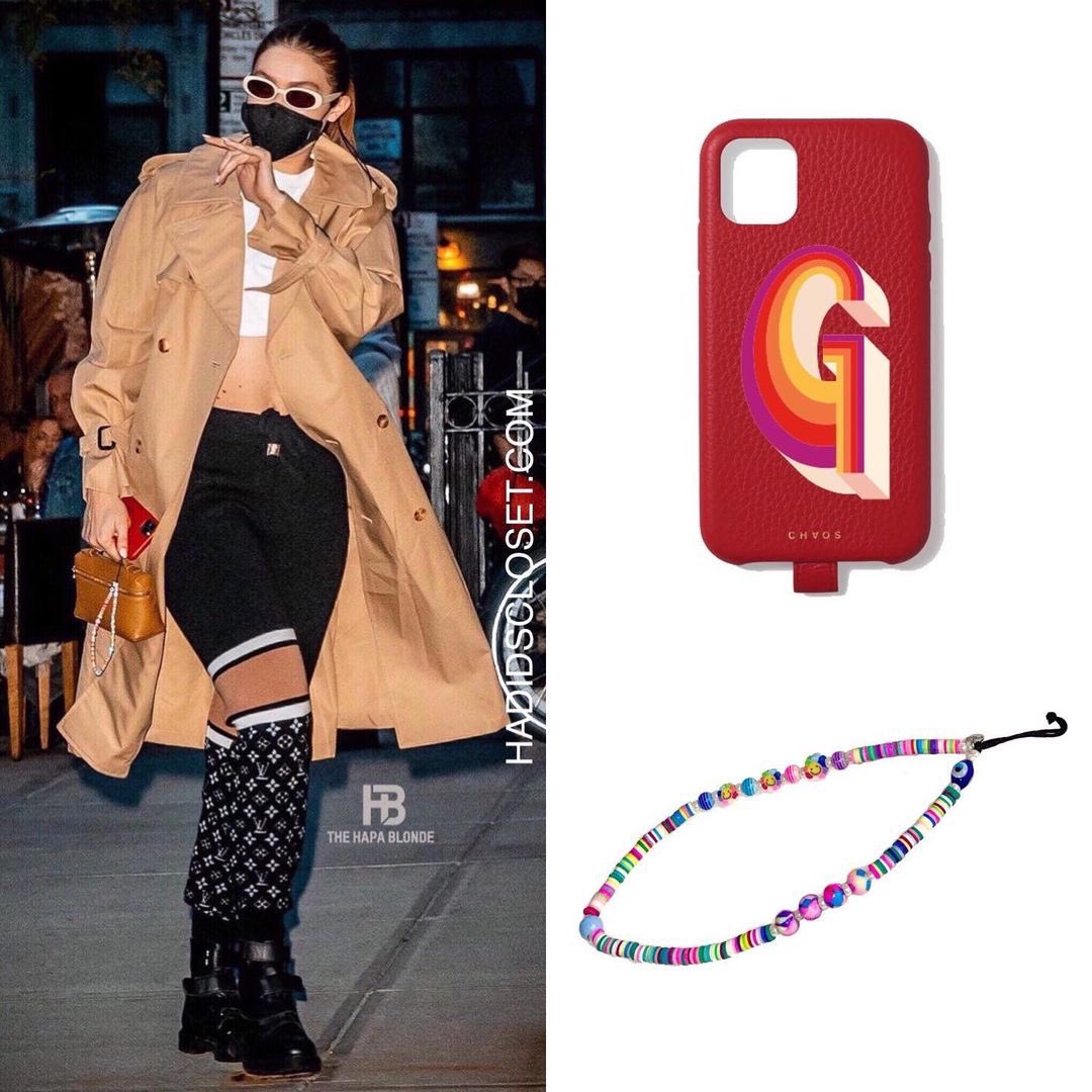 Hadids Closet on X: .@GiGiHadid out and about in New York  April 27,  2021. #GigiHadid accessorized her look with a #LoroPiana bag #DmybyDmy  sunglasses and a #HelloFriend face mask. Her phone