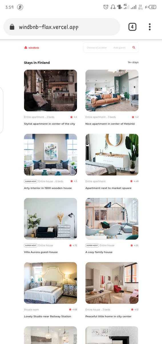 developerBolu's tweet image. Mehnnnn took a lot of energy to get this done😭 but it was definitely worth it🥺. Learnt about chaining multiple filters using methods + computed properties 😊. Challenge by @devchallengesio . Built with 💚 using @vuejs and SCSS. 
Link to solution - windbnb-flax.vercel.app