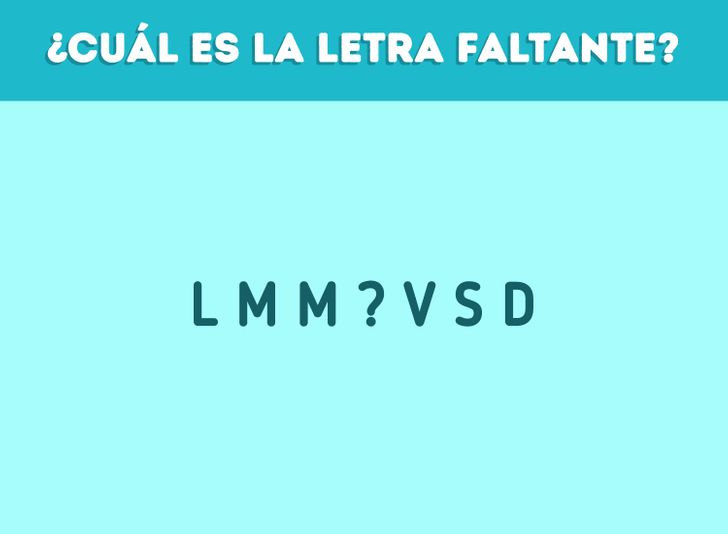 ¿Cuál es la letra faltante?