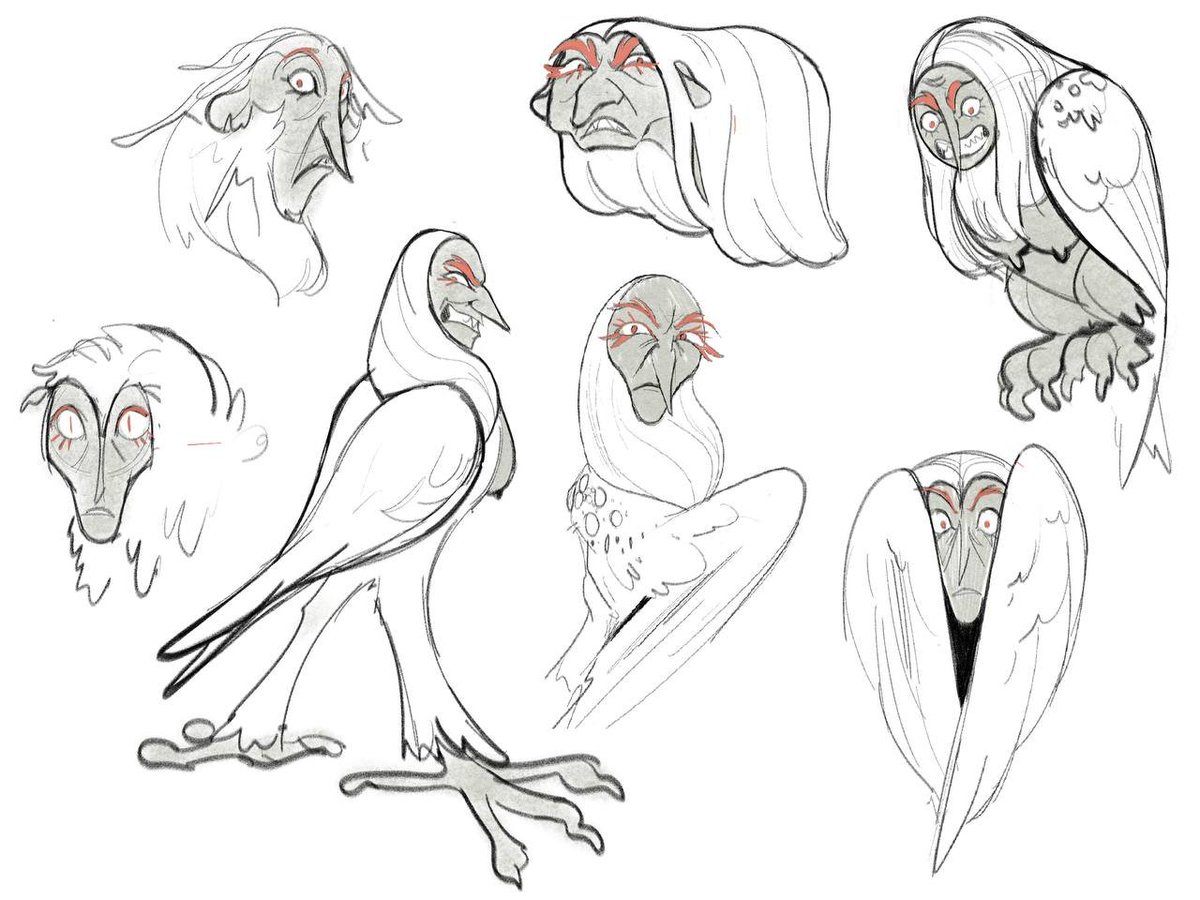 KeilidhBradley's tweet photo. I've been continuing my school design project based on Peter S. Beagle's The Last Unicorn, started working on Celaeno the harpy today! Really trying to keep it loose and not overthink with this one https://t.co/6YsK4cRIuB