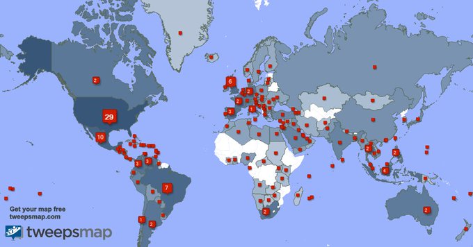 My followers are in USA(29%), Mexico(10%)... Get your map too: https://t.co/DJH8fu3mcp https://t.co/