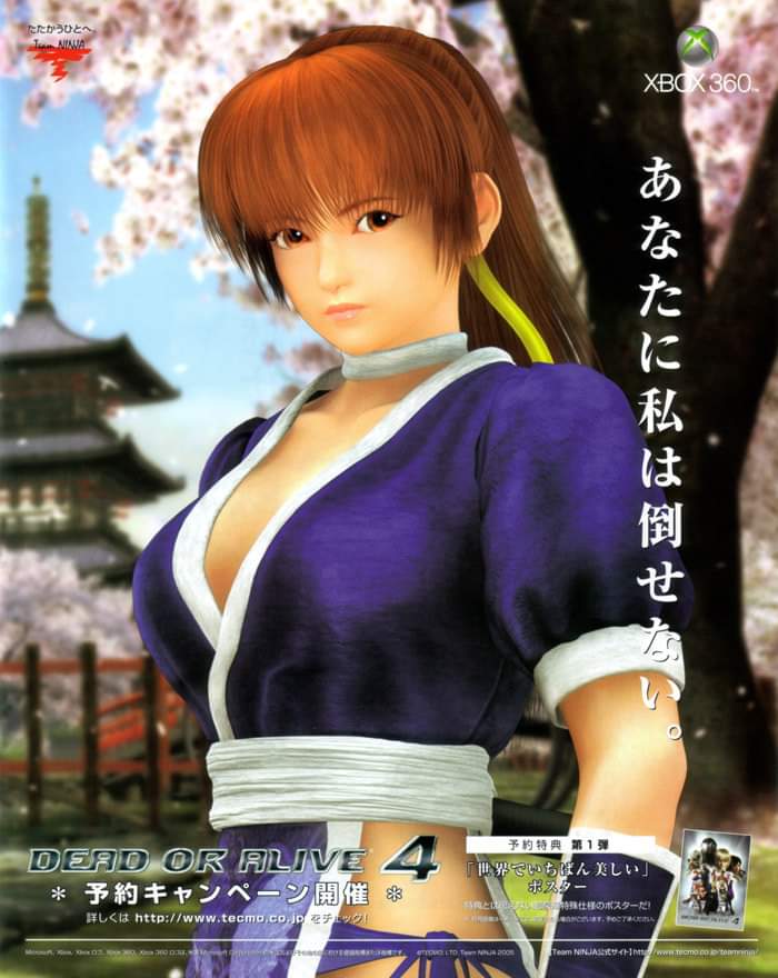 デッド・オア・アライブ ONLINE 告知B2販促ポスターかすみちゃん 非売品 B2ポスターのみ】DEAD OR ALIVE ONLINE【2004年製 未使用