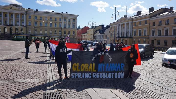 Helsinki, Finland joined the Global Spring Revolution Myanmar 
#GlobalSpringRevolutionDay
#WhatsHappeningInMyanmar https://t.co/urKeXd9Neu