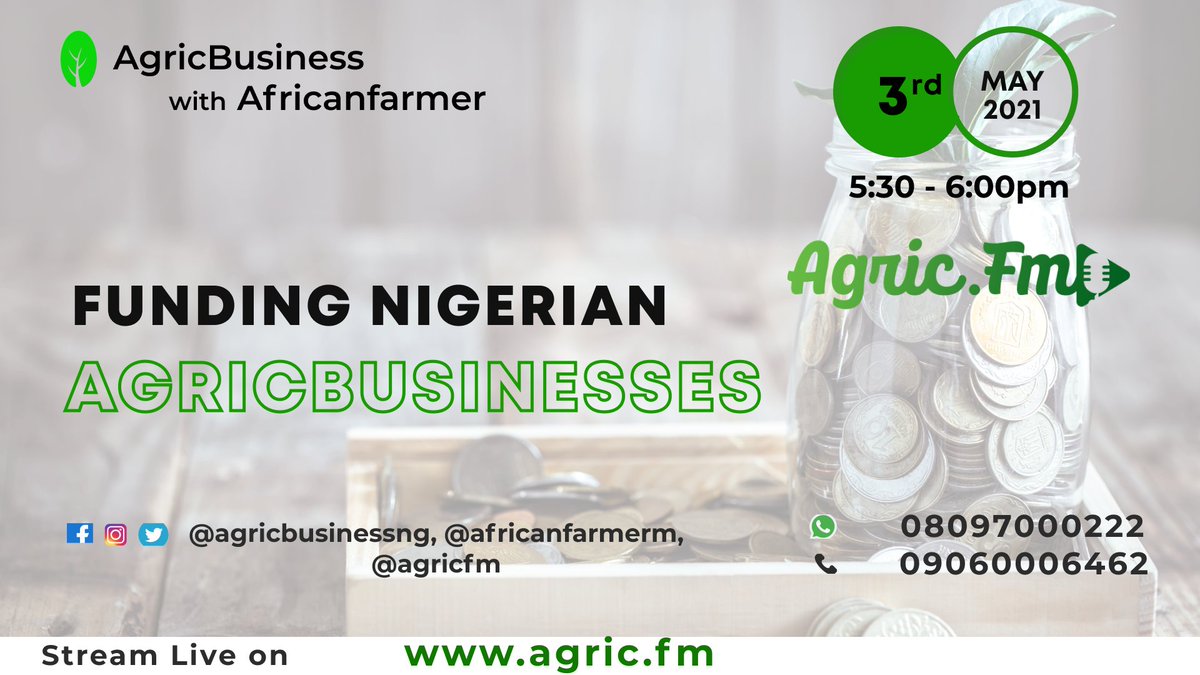 AfricanFarmerM's tweet photo. Dear Friends,

We trust you're having a great Sunday, we'll like to inform you that we would not be on LagosTalks tomorrow but we will be streaming live on our online radio platform air https://t.co/W15OvJqDmT

Join us live on https://t.co/KyHsUidy3X , 5.30 - 6:00pm https://t.co/xProU7vbAC