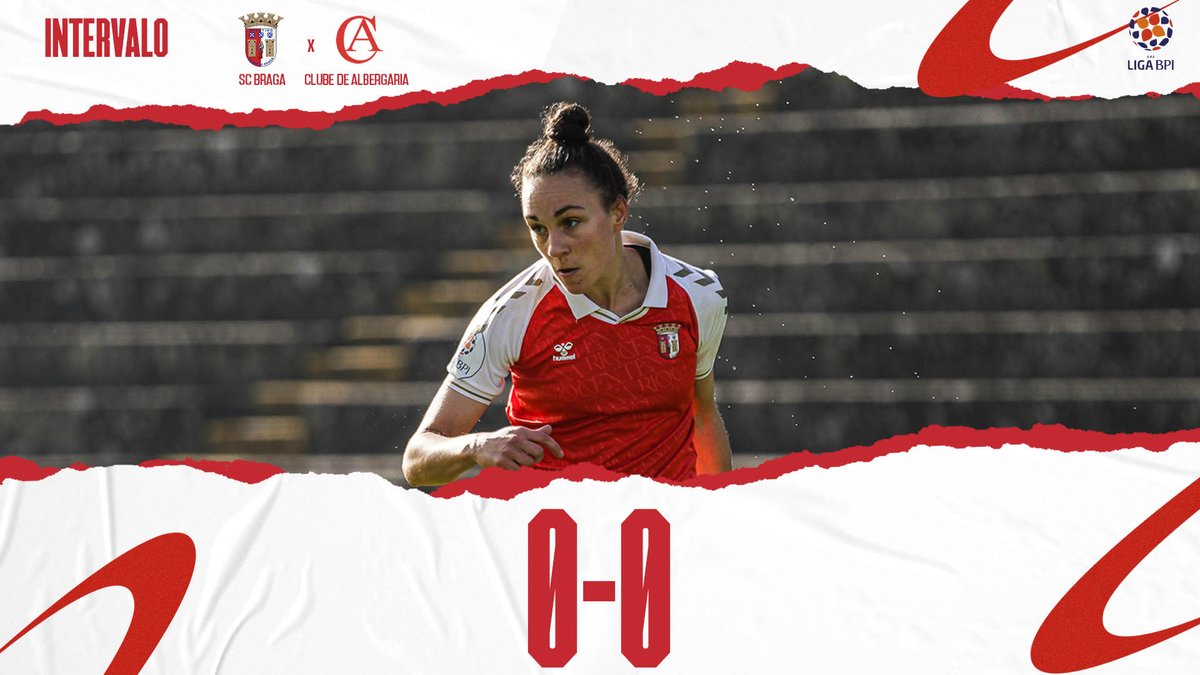 SCBragaOficial's tweet photo. 🛎 | INTERVALO - HALFTIME
45' Mais Braga no primeiro tempo, com destaque para o remate ao poste de Cindy Konig, mas o nulo permanece inalterado.
#LIGABPI | #SCBCDA | 0-0 | #ANOSSAHISTÓRIA https://t.co/nnNrbkJwfW
