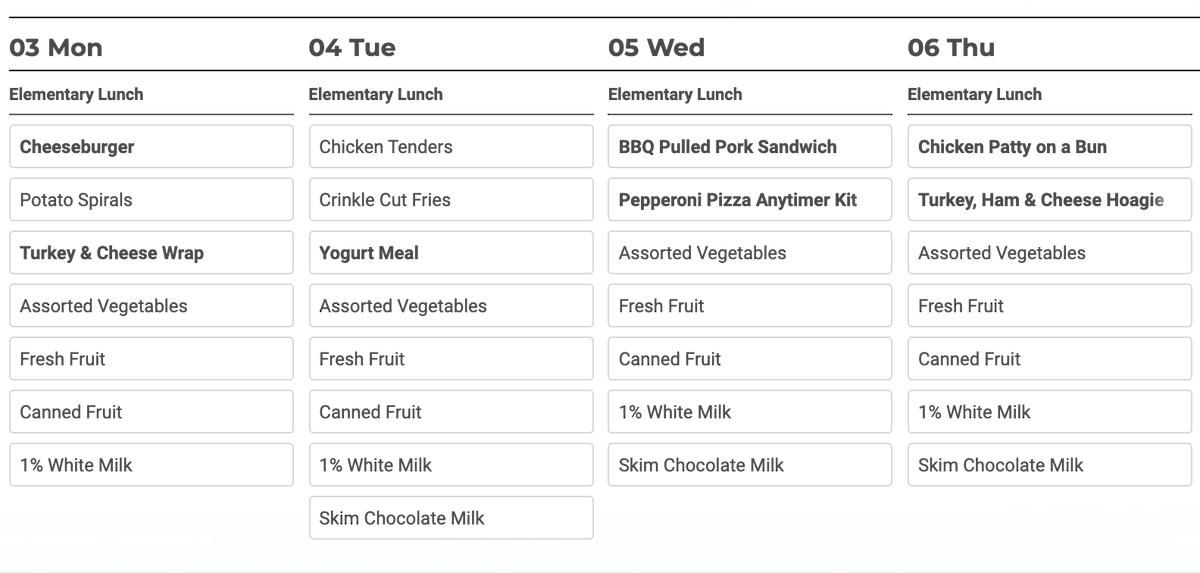 CIMSIB's tweet photo. Breakfast + Lunch menus for this week. https://t.co/fmLNgZWNGR