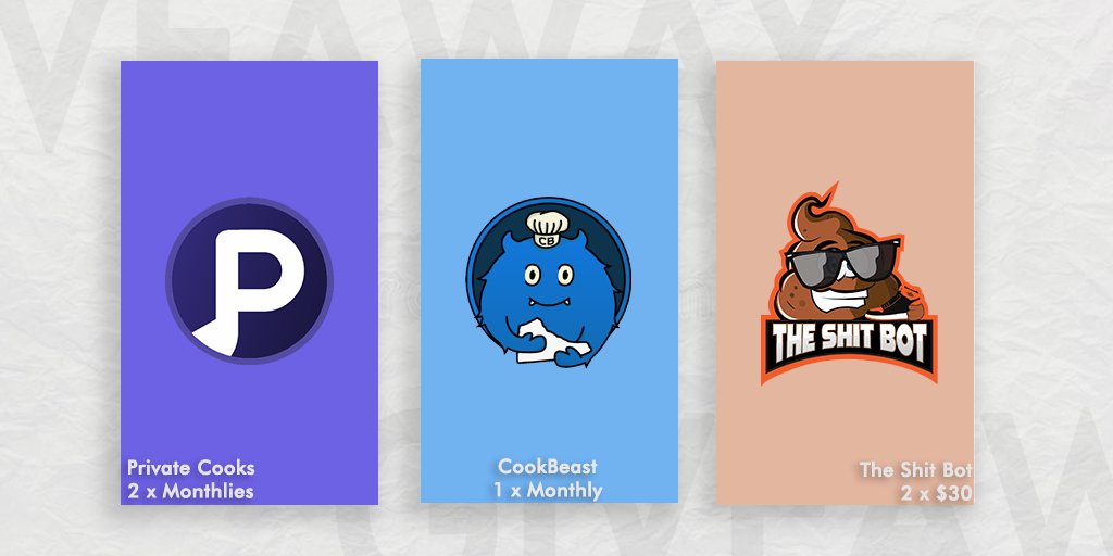 GIVEAWAY 💙

2 x <a href="/PrivateCooks/">PrivateCooks</a> Monthlies
1 x <a href="/cookbeastio/">Beast’s Den</a> Monthly
2 x $30 from @The_Shit_Bot 

To Enter:
- Follow all 3 accounts
- RT and like this tweet
- Tag a friend!

We'll announce winners in 24h, good luck!