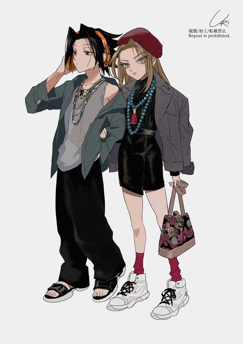 necklace jacket headphones jewelry hat black hair black pants  illustration images