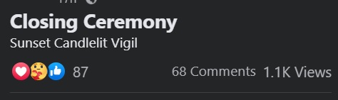 What began as a few of us in the park grew to over 1.1k views for our closing Sunset Vigil.