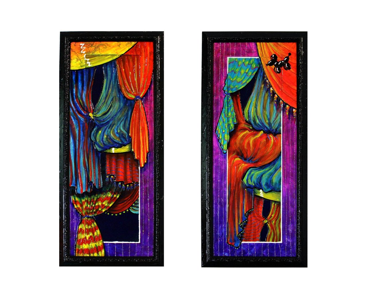 BigTopArtist's tweet photo. Haven't found a title for this set but they were fun to make. #sacramentoart https://t.co/Pam5bv6O63