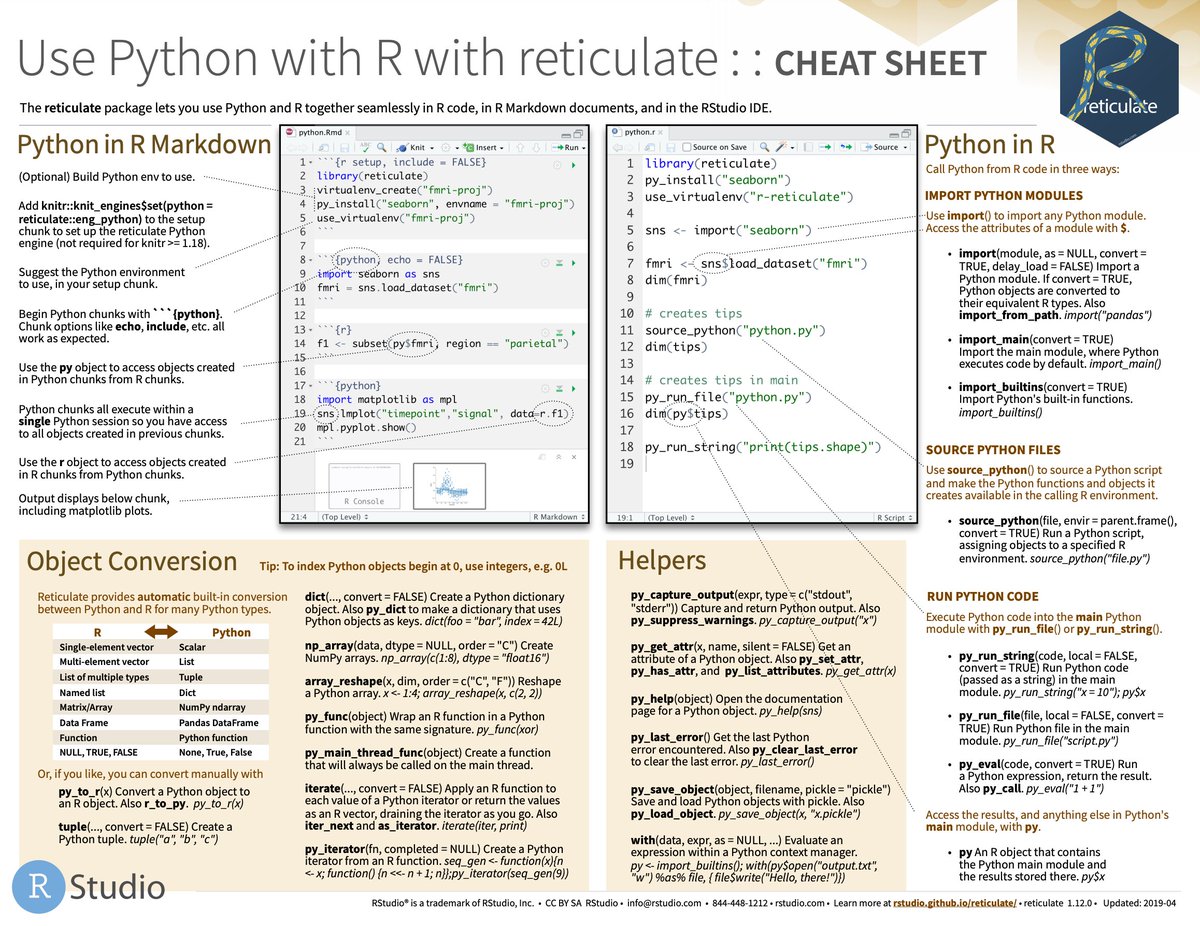 gp_pulipaka's tweet image. Cheat Sheets in Python and R. #BigData #Analytics #DataScience #AI #MachineLearning #IoT #IIoT #PyTorch #Python #RStats #TensorFlow #Java #JavaScript #ReactJS #GoLang #CloudComputing #Serverless #DataScientist #Linux #Programming #Coding #100DaysofCode
bit.ly/2tLVpbV