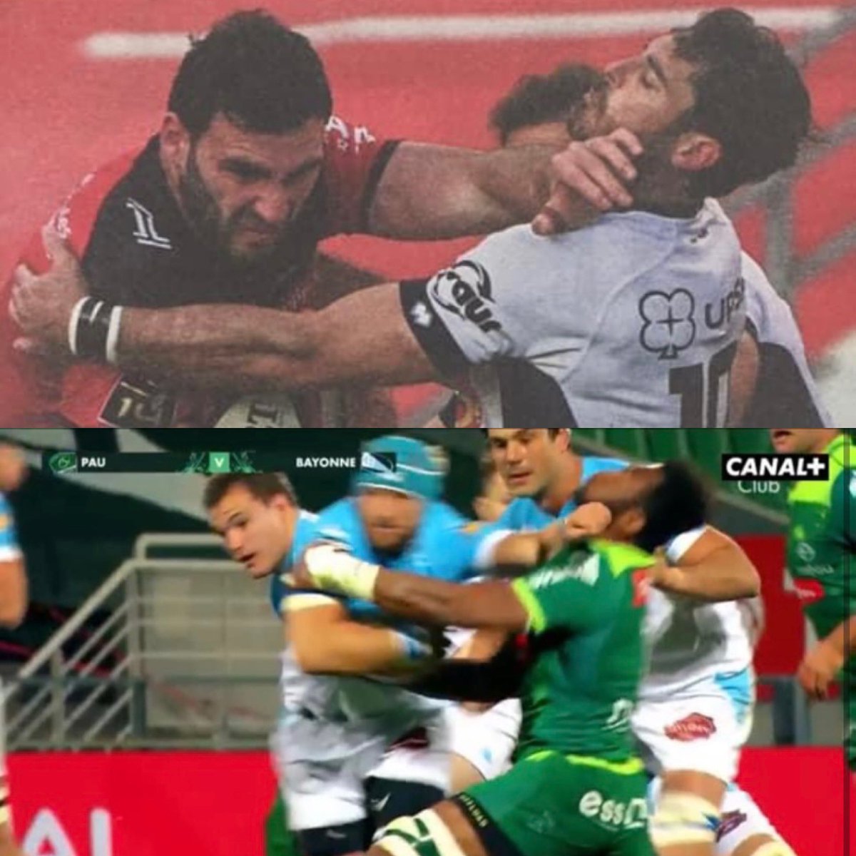 Même geste et simple pénalité contre le premier. #charlesollivon contribuera largement à la victoire du <a href="/RCTofficiel/">RCT – Rugby Club Toulonnais</a>. Carton rouge, défaite et 3 semaines de suspension pour le capitaine de <a href="/avironrugbypro/">Aviron Bayonnais</a> Incompréhensible <a href="/LNRofficiel/">Ligue Nationale de Rugby</a> @CanalRugbyClub