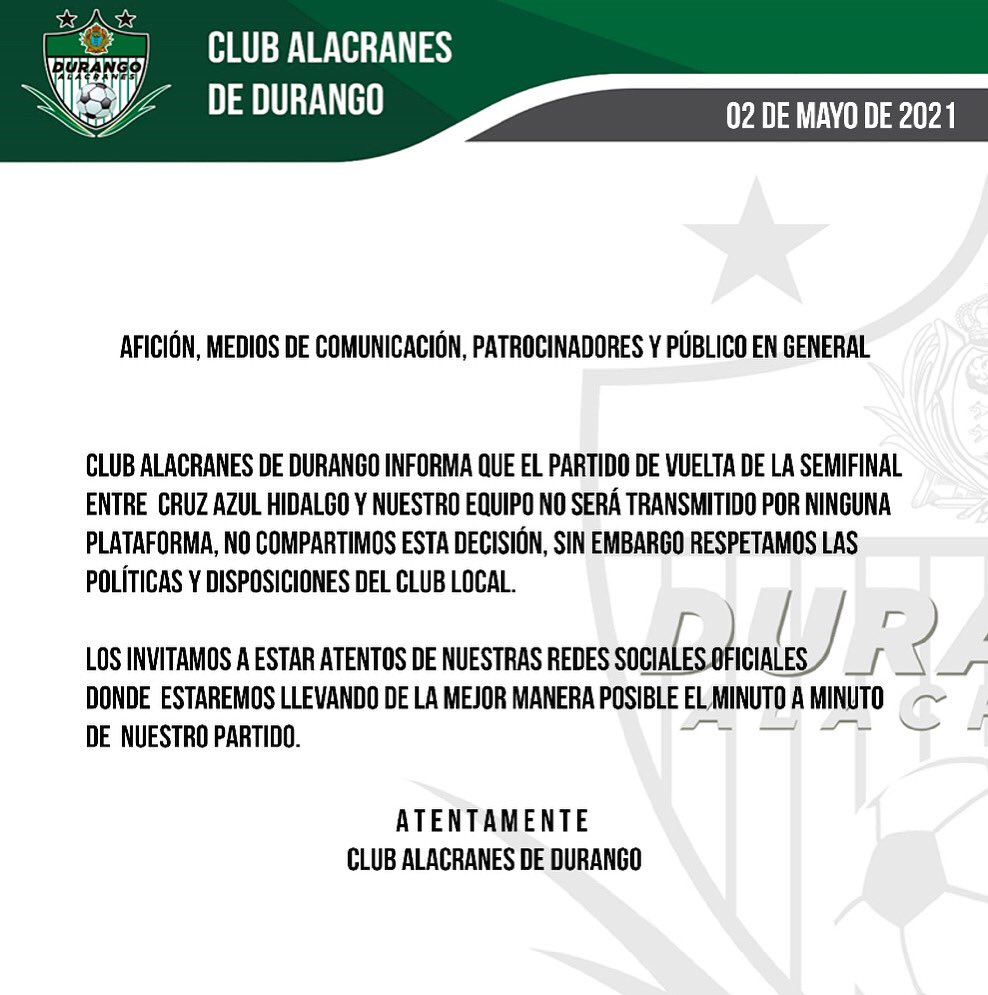 Club Alacranes de Durango on Twitter: 