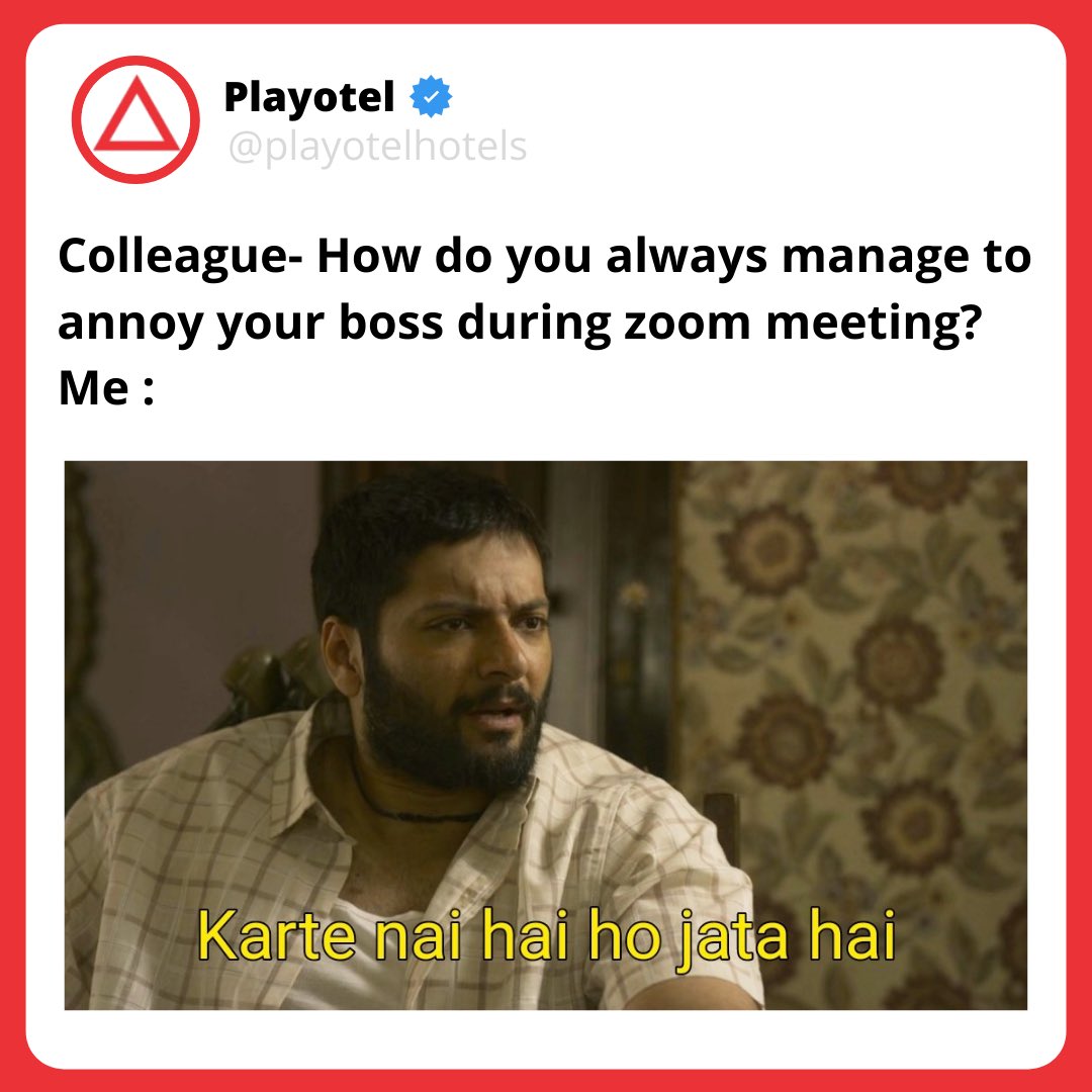 Relatable 😂😂
Stay Safe, Stay Healthy
Follow us for more updates .
🔺 Playotel 🔺
#playotel #play #hotelsdidyouknow #hoteldidyouknow #jobs #hoteliers #hotel #hotelsandresorts #hotelmanagement #hotelmanagementschool #hotelmanagementstudent #hotelmanagementsystem #ihm #ihmmumbai