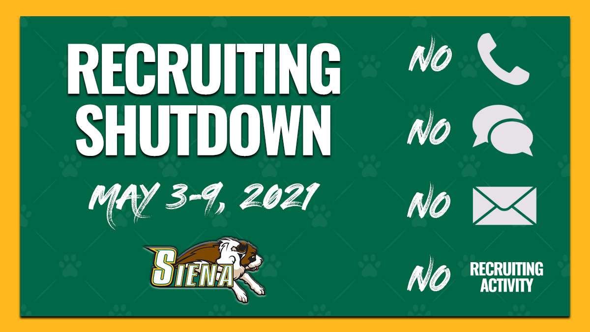 Just a reminder to our recruits, that we will be in a recruiting shutdown starting tomorrow.

 🚫 Calls
 🚫 Messages
 🚫 Emails
 🚫 Connection

See you in the 10th!

#MarchOn