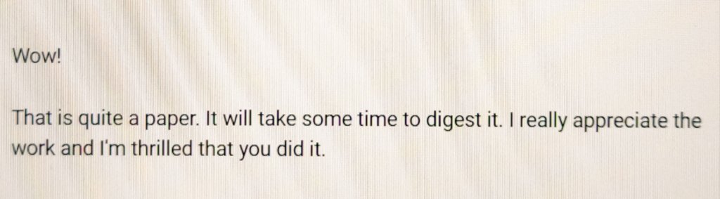Some time ago, I got a request for my article "Representing Software Project Vision by Means of Video: A Quality Model for Vision Videos". I shared the article and didn't expect any feedback...

I got a mail yesterday and I really appreciate it ! We should all do this more often!