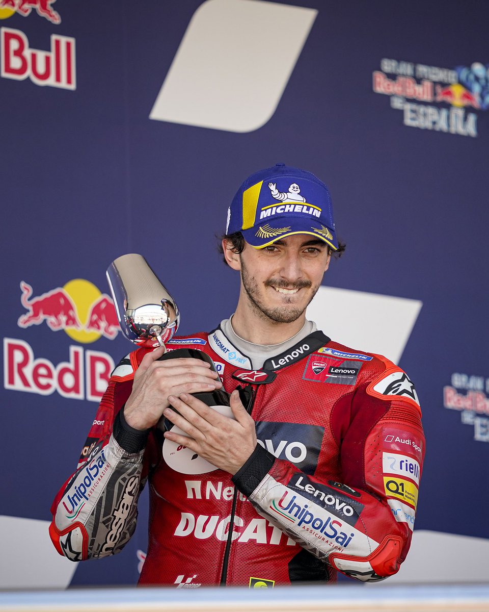 PeccoBagnaia's tweet photo. I couldn’t be happier than this. 

What a f****** wonderful day 🚀 

@ducaticorse @VRRidersAcademy 

#ForzaDucati #GoFree https://t.co/hJzxC6vIr6