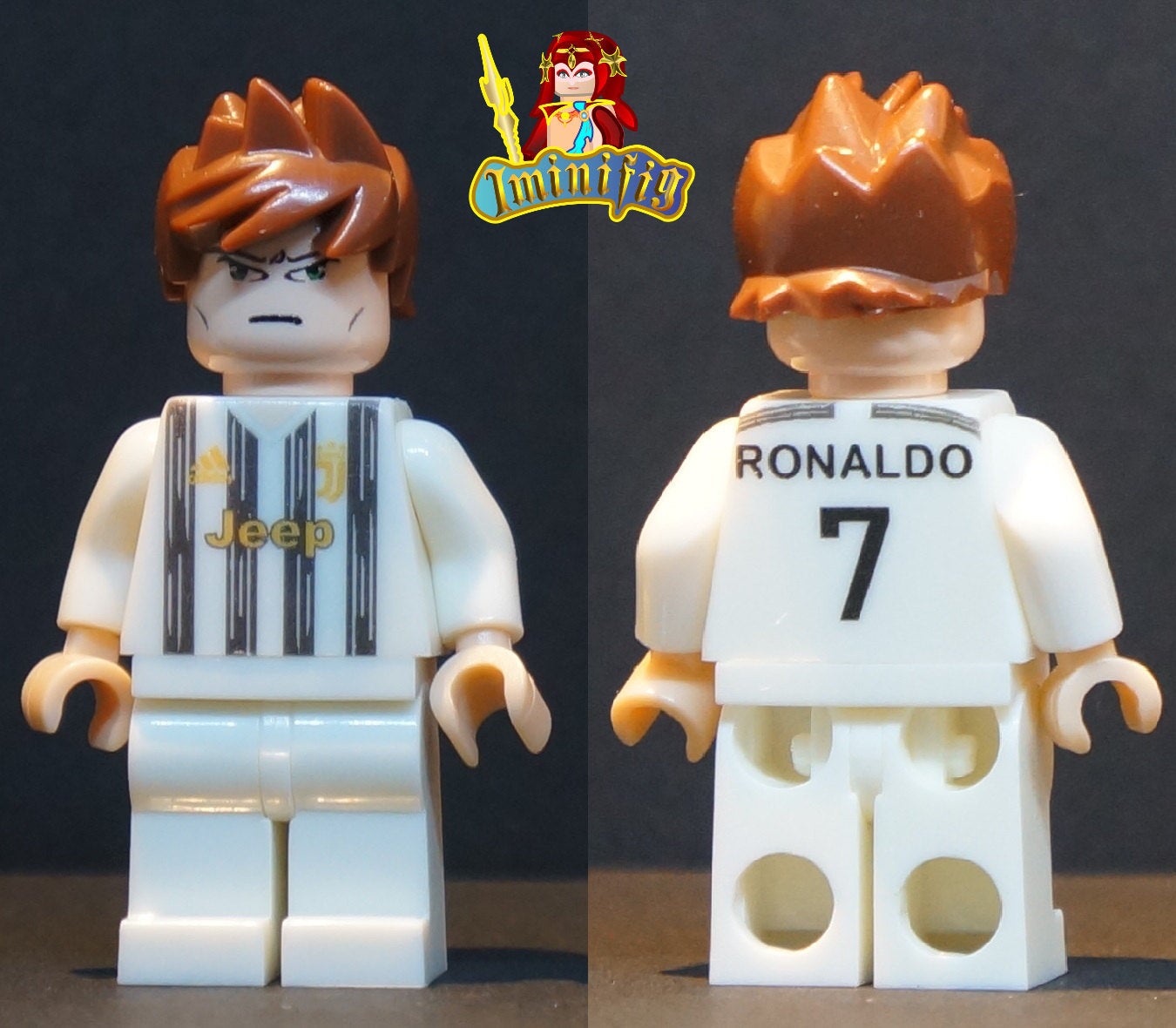 MinifigArt.com on X: Custom LEGO Minifigure UV Printed Cristiano Ronaldo  in Juventus 20-21 Jersey   /  X
