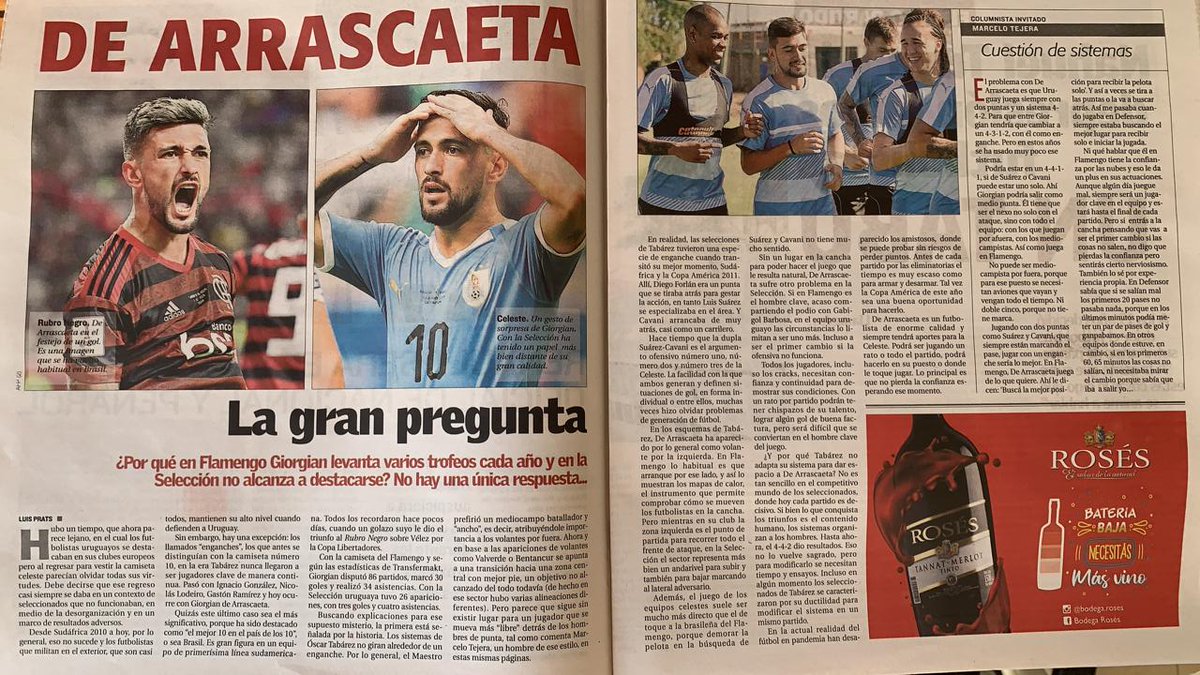 Vene Casagrande On Twitter Uma Das Principais Pecas Do Flamengo Arrascaeta Foi Destaque Na Imprensa Uruguaia Neste Domingo Mas Com Um Questionamento Por Que No Flamengo Giorgian De Arrascaeta Levanta Varios Trofeus