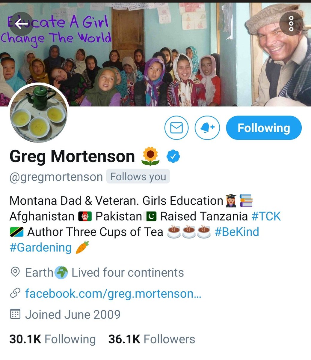 LaGravitea's tweet photo. Merci beaucoup Sir @gregmortenson 
We, at #LaGravitea, are so happy to hv known you reading yr book #ThreeCupsOfTea wch is so inspiring wth yr real life journey.

With the first cup of tea, you are a stranger.
With the second...a friend.
With the third cup of tea, you are family. https://t.co/8HGcGgqvlX