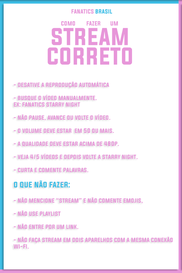 FanaticsBrasil's tweet photo. 🚨Manual de como fazer stream de forma correta no YOUTUBE. Outras plataformas variam sua forma de stream.
perdoem qualquer erro ortográfico :( a adm fez na pressa🥺
#FANATICS #Fanatics_StarryNight #FanaticsStarryNight #Fanatics_Starry_Night @FENT_FANATICS https://t.co/DeqjeUfzE5