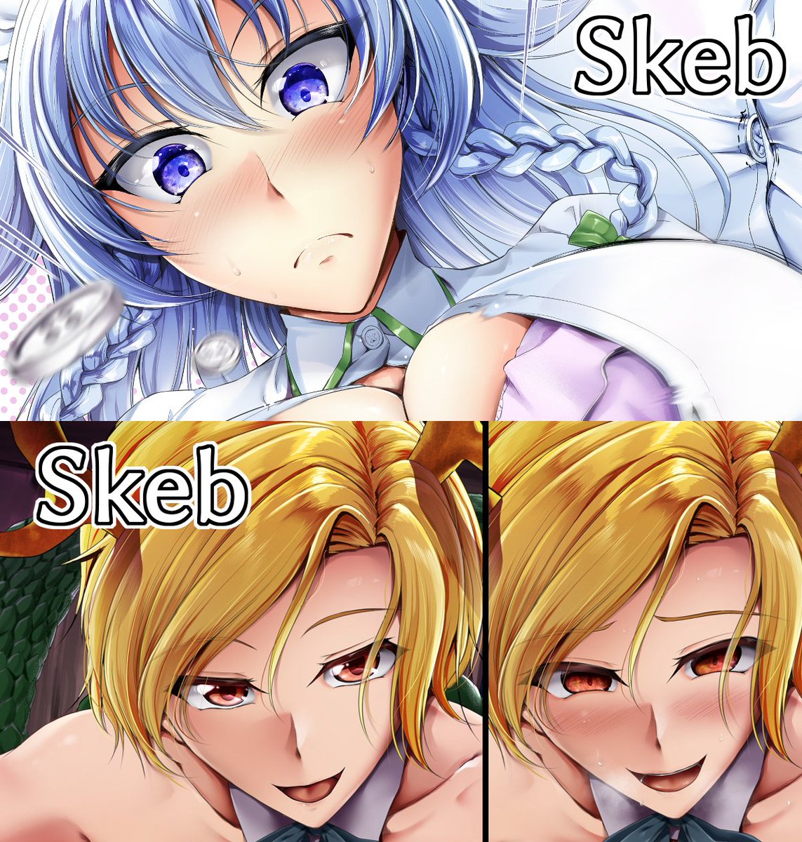 支援サイトでSkebで描かせていただいた咲夜さんと八千慧さん投稿しました。
咲夜さんはラフ、下描き、線画の製作過程。
八千慧さんはそれに加えてセリフやおっぱい差分、ヤンデレver.の表情差分も描いてます
【FANBOX】https://t.co/7xV4o1pf2n
【Fantia】https://t.co/F6twioDsVd 