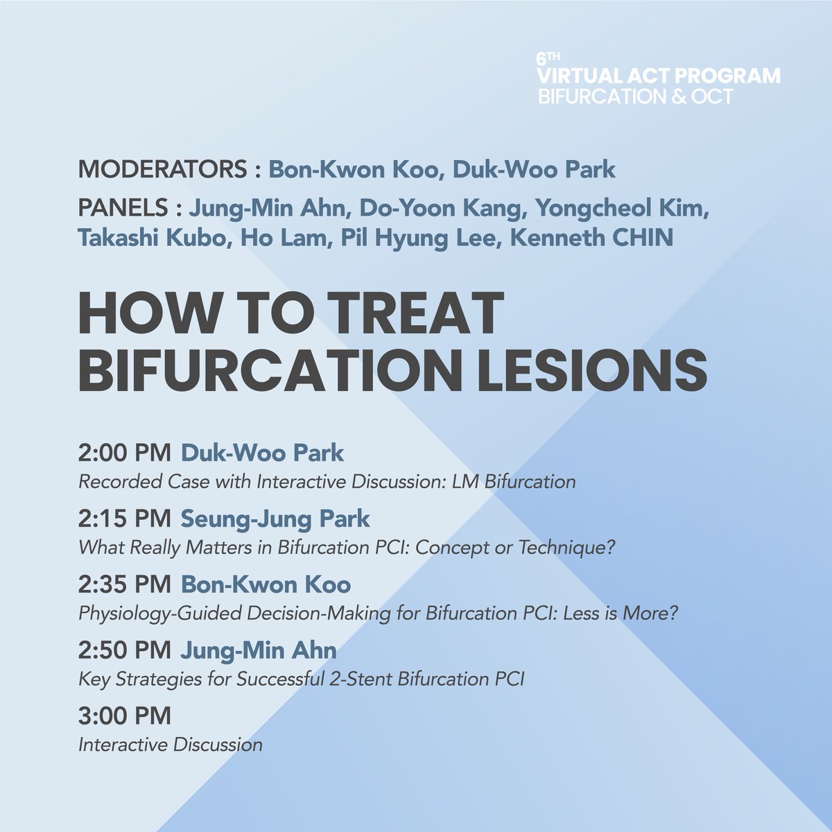 summitmd_cvrf's tweet photo. Don’t miss the 6th Virtual ACT Program.
Register now to learn from world-renowned cardiologists on topics ranging from successful bifurcation PCI, why you need OCT for PCI guidance, and more!
🔗 To register: https://t.co/dv1t3NJmbq
#cvrf #summitmd #actprogram #cardiotwitter https://t.co/Ba4t5NiPYK