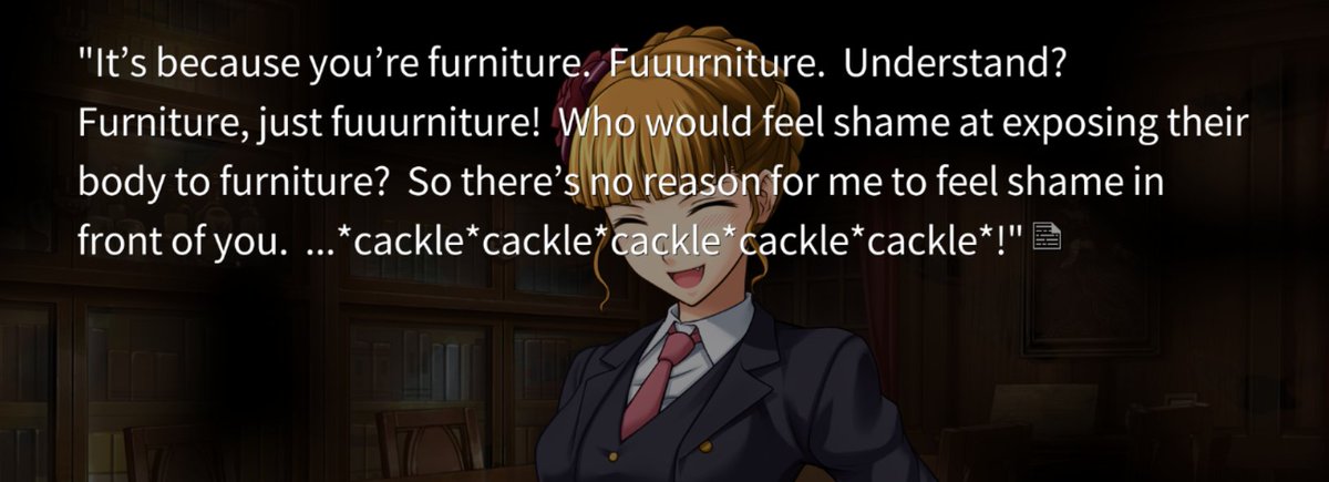more furniture hints plus Beato treating Battler like how *she* was always treated as a servant.... valued less than the family's appearance, mocked, taunted....