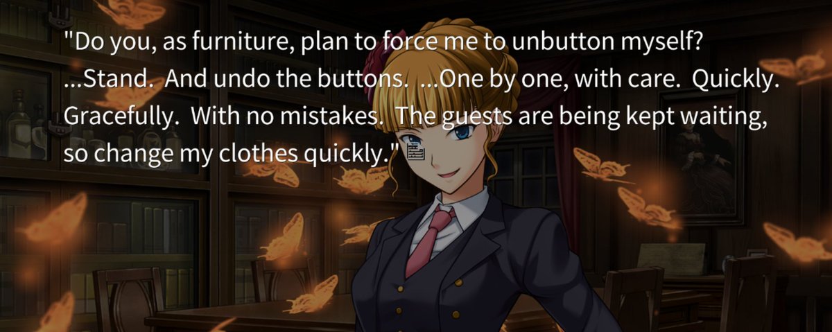 more furniture hints plus Beato treating Battler like how *she* was always treated as a servant.... valued less than the family's appearance, mocked, taunted....