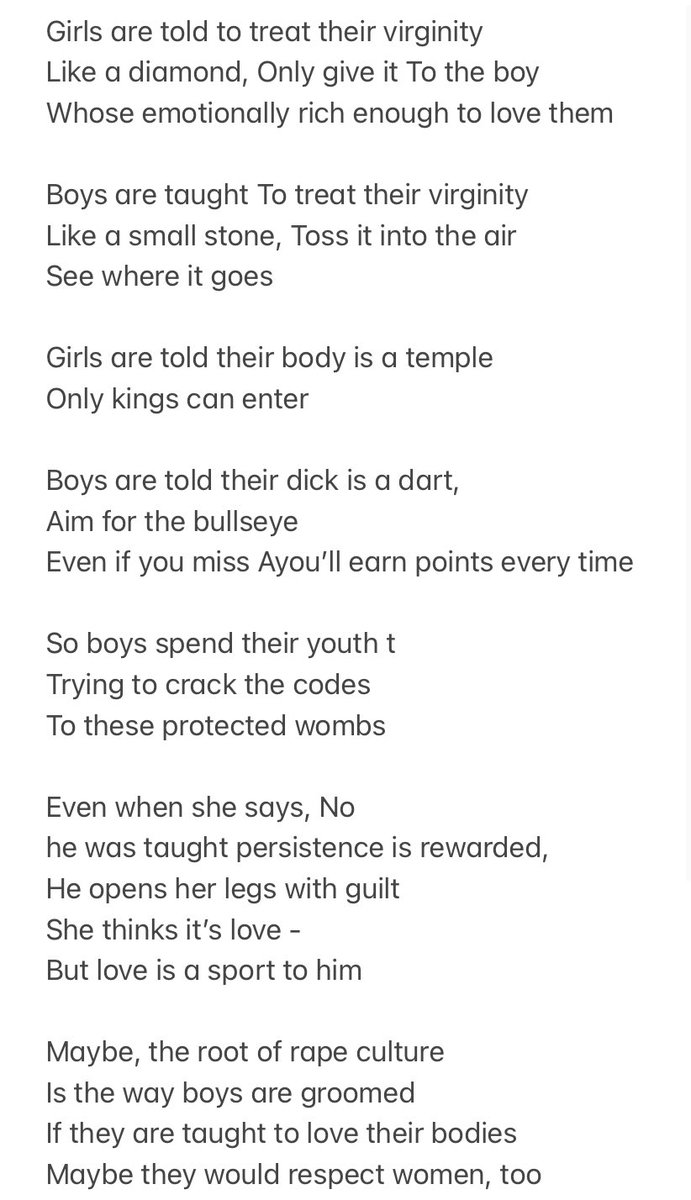 Something that must be said: