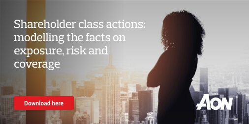 Shareholder #classactions, a significant factor in the #DirectorsAndOfficers #insurance cost and availability. Aon’s D&amp;O Decoder provides context and surety on the #risk exposure of shareholder class actions and associated #financial impact. : aon.io/33AY5ZP