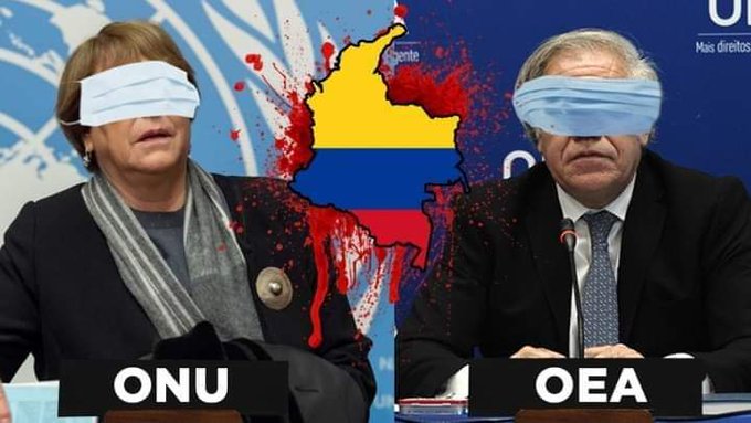 @MichelCaballero @Mariheron En Colombia 🇨🇴, la Mediatica trata de hacer ver ante la Opinión Pública, la oportuna Rebelión como delincuentes, cuando en verdad se trata del despertar de Bolívar, por eso La Bachelet y Almugre le ordenan🇮🇱🇺🇲 que se tapen los ojos👀...👎🎃💩🚽👾