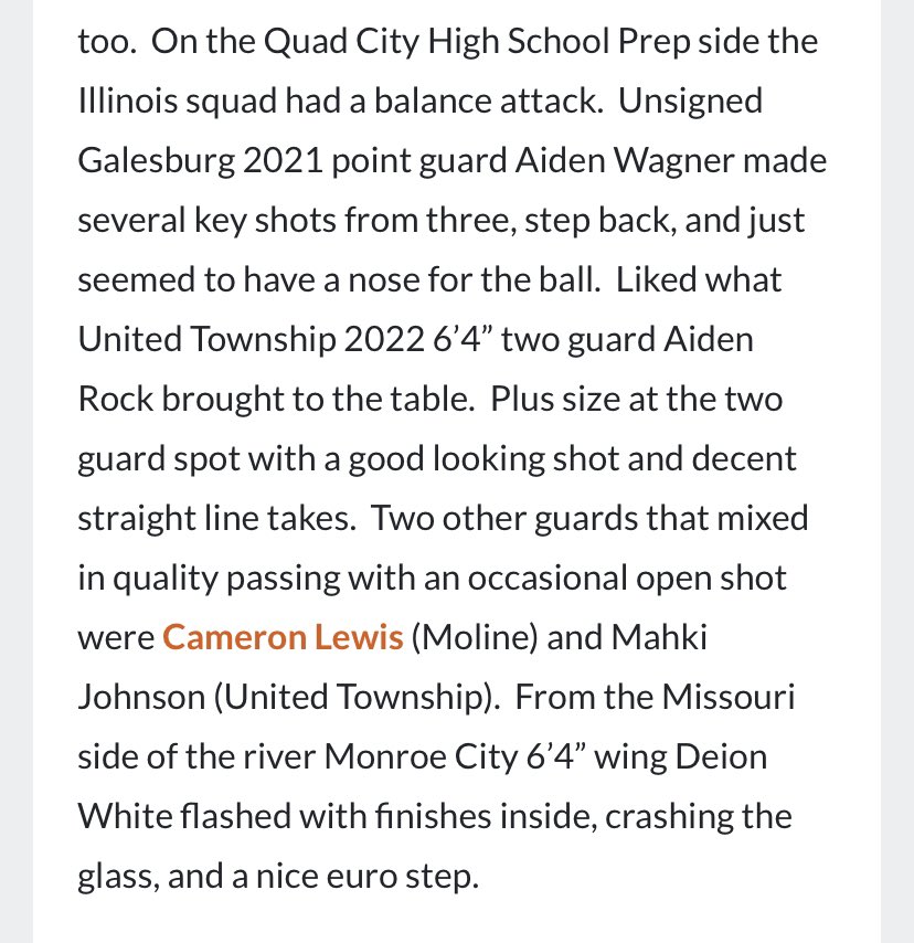 We had several players get noticed this weekend. We play these events for a reason.