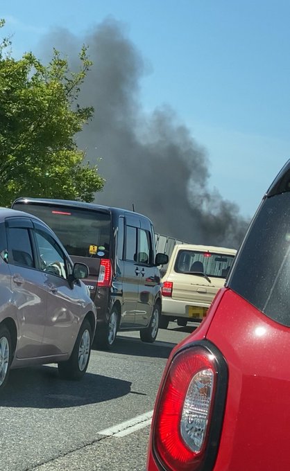 車両火災 新新バイパス 一日市ic付近で火事 現地の画像まとめ 国道7号渋滞 まとめダネ