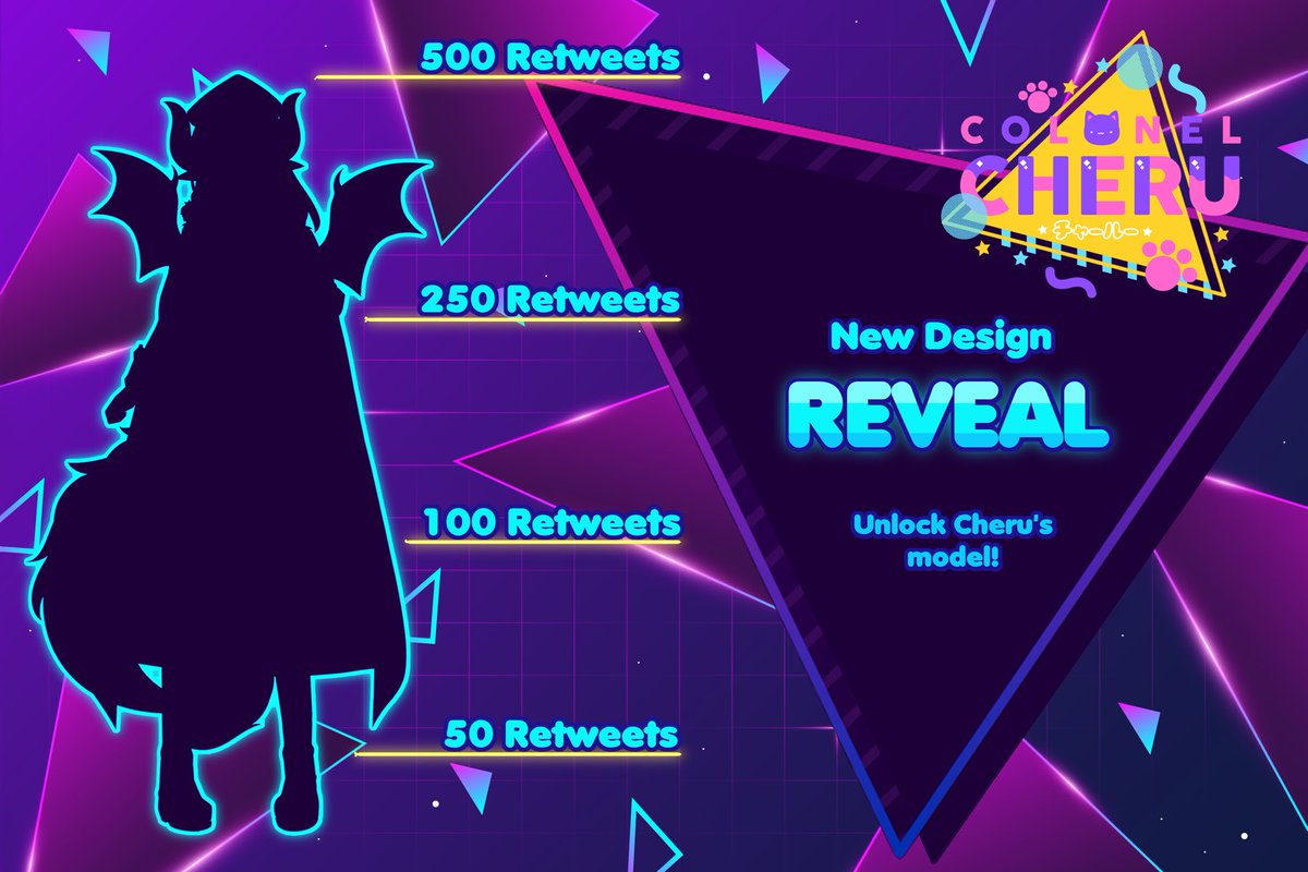 #Vtuber model reveal time! ✨ 
Let’s gooo!!!

Unlock my new design by retweeting 🔓

Twitch: twitch.tv/ColonelCheru
Discord: discord.gg/ColonelCheru

I cannot wait for you guys to finally see me!!!! 💫
#ENVtuber #VTuberUprising #ModelReveal