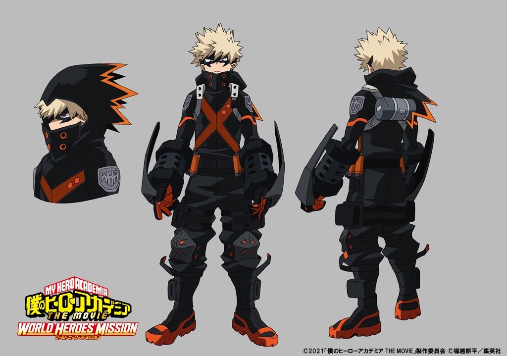 bakugou katsuki 1boy male focus spiked hair black mask blonde hair grey background multiple views  illustration images