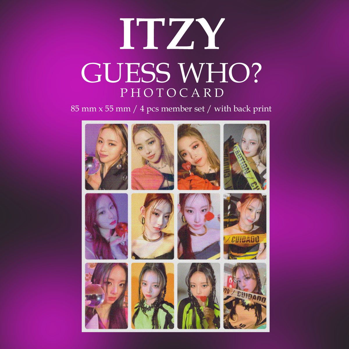 ITZY GUESS WHO Photocards - 5 Pcs *ot5* - 4 pcs Member set