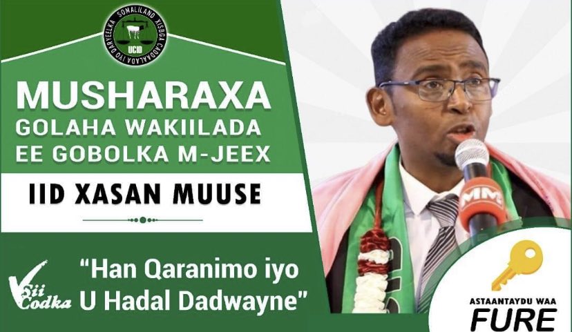 3.Iid Xasan MuuseHe is so far the only candidate that understands 1 important thing—Our nationhood.Who we are as a country & how can 1 be a Somalilander.His track record in mobilizing is amazing:he is the man behind the recognition of Somalilamders as a ethnicity in ’s census.