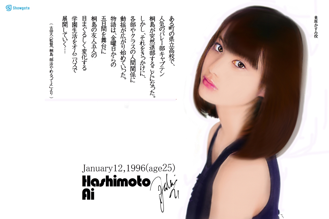 当世美女大図鑑 橋本愛 誕生 1996年1月12日 25歳 読名 はしもとあい 職業 女優 出身 熊本市 学歴 日出高校卒 受賞 日本アカデミー新人賞 身長 165cm 体重 45 4kg Bmi 16 7 低体重 3s 79 58 cm 靴 24 5cm 趣味 買物 特技 バトミントン 人気