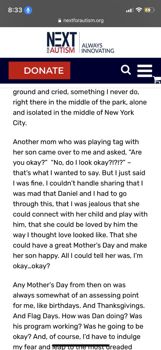 I wish this phenomenon was not real but it is. I seen it expressed in writing multiple times, including in this mother’s day essay from one of the Next for Autism board members. As a parent, it's your responsibility to get to know your child. Feel their love how they express it