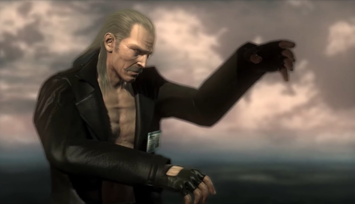 Liquid Ocelot:LIQUIIIIDD!!!! This is the hypest final boss in the whole Metal Gear Saga. The two old men, Snake and Ocelot, giving each other nanomachine injections in order to keep on fighting is so heartwarming and emotional, and the CQC is brutally satisfying to execute.