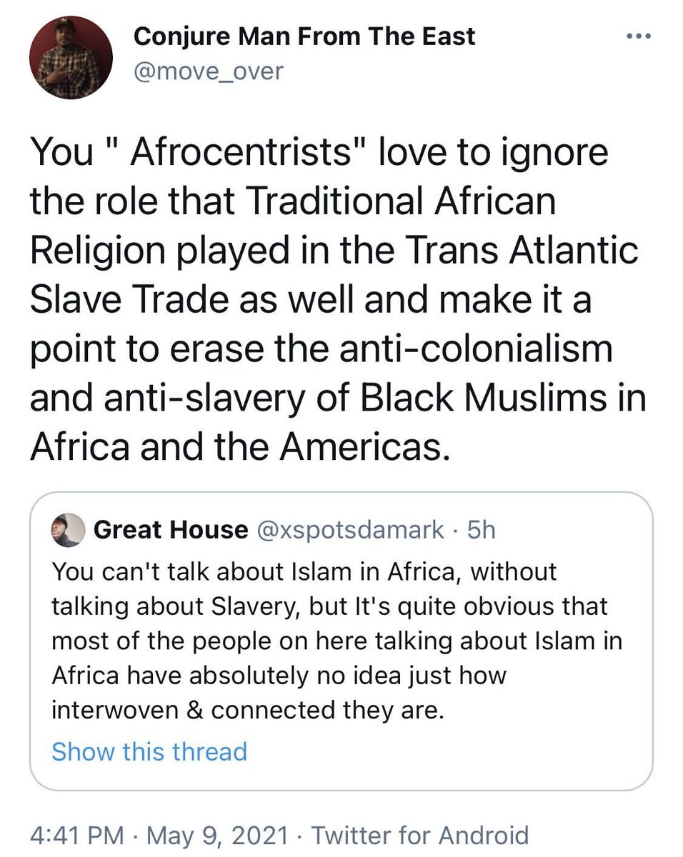 First and foremost, I'm starting to see too many young dickheads ( #Respectfully) using the term "afrocentrist" as a pejorative, in the same way other folks  #onhere are using "hotep."