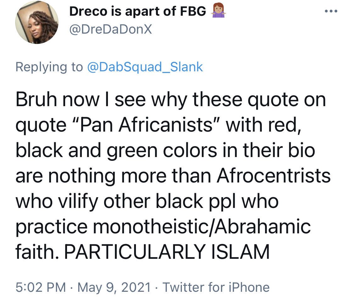 First and foremost, I'm starting to see too many young dickheads ( #Respectfully) using the term "afrocentrist" as a pejorative, in the same way other folks  #onhere are using "hotep."