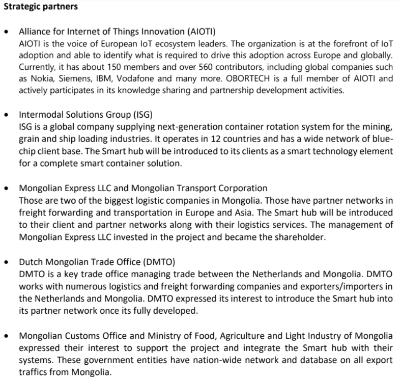 5/11Partnerships:- Alliance for Internet of Things Innovation (AIOTI)- Government of Mongolia - Dutch Mongolian Trade Office- Intermodal Solutions Group- Mongolian Express LLC and Mongolian Transport Corporation