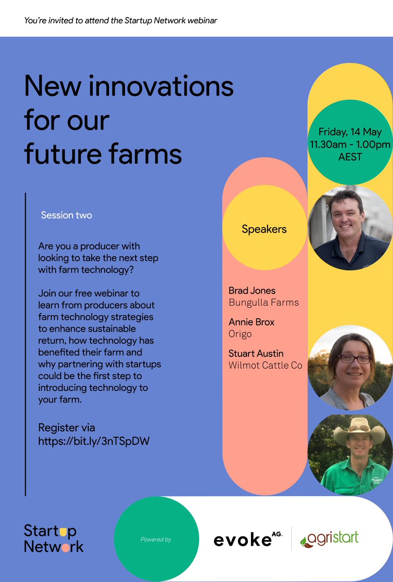 Join us this Friday to connect growers from across Australia to discuss adoption of new technologies on farm #agtech <a href="/AgriFuturesAU/">AgriFutures Australia</a> <a href="/evokeAG/">AgriFutures evokeAG</a> <a href="/origofarm/">Origo.ag</a>  <a href="/AshTeakle/">Ash Teakle</a>  <a href="/bungulla6409/">brad jones</a>