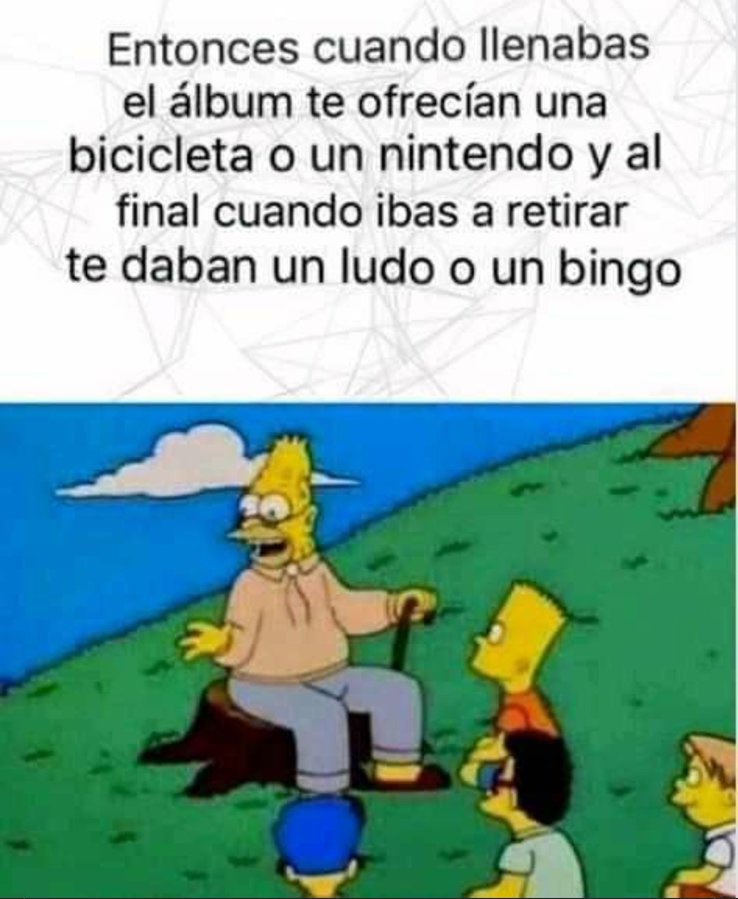 alexagomez2000's tweet image. Confirmo. Ofrecían Nintendos , bicicletas, televisores y siempre que se llenaba el álbum ya no había y regalaban un cuadro , un ludo o un parchís de cartón 🤣🤣