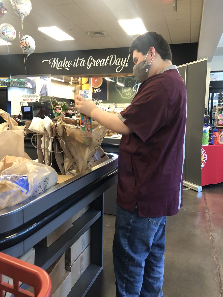 ftballcoach35's tweet photo. Drew are lunch with his mother and grandmother and then worked an 8 hour shift today! @TrovonReed @RickKarle @ChristinaWBRC @DerrickBrownAU5 #Autism #MothersDay #WarEagle https://t.co/93JIliIT9I