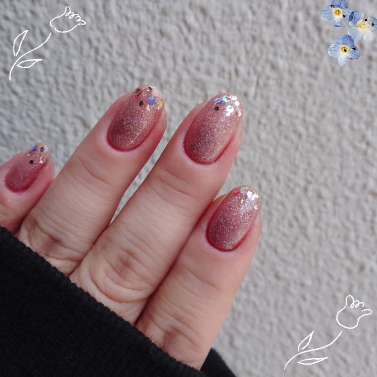 みつみつ ぶつけて塗り直した今ネイル Planet Nailさんのホロは日陰で撮ると更に綺麗 スキューズミー パラドゥ パラドゥネイルファンデーション パラドゥネイル部 プレイネイル Playnail エチュードハウス Etudehouse Planetnail