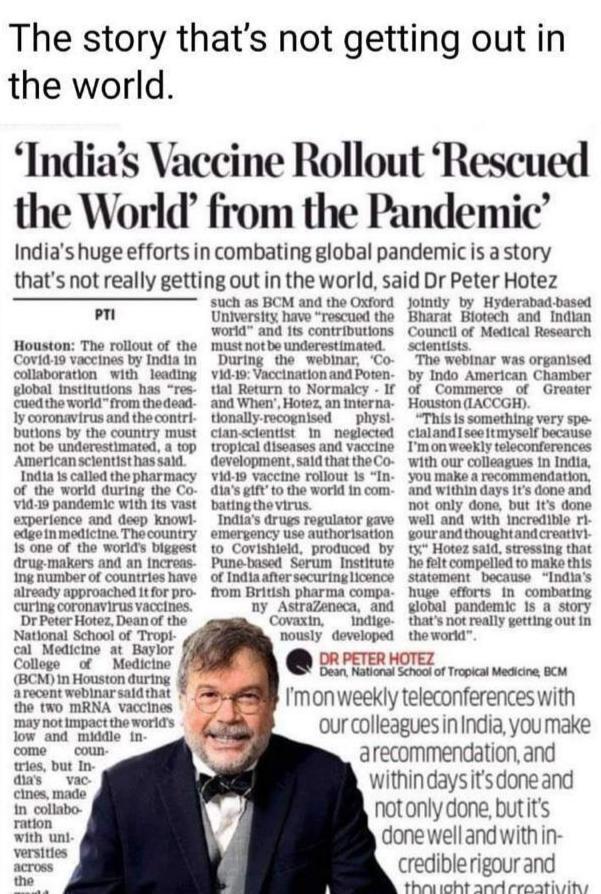 This is the reason #China is furious about #India and hence the #SecondWave of #ChineseVirus was pushed.

Our #VaccineDiplomacy had really won the hearts of global citizens.