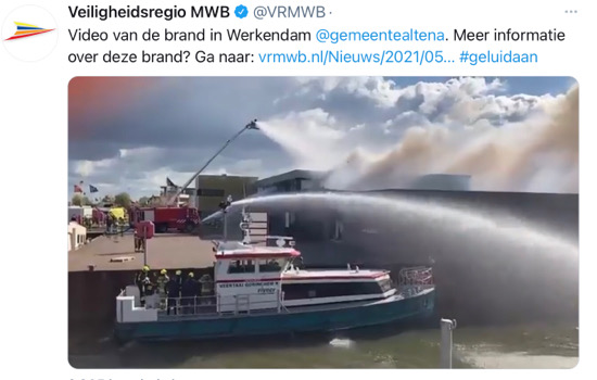 Melding grote brand Beatrixhaven